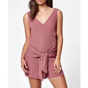 Kendall + Kylie, Pink Mauve Shorts Romper, Sleeveless, Shash Style Waist Tie, XS